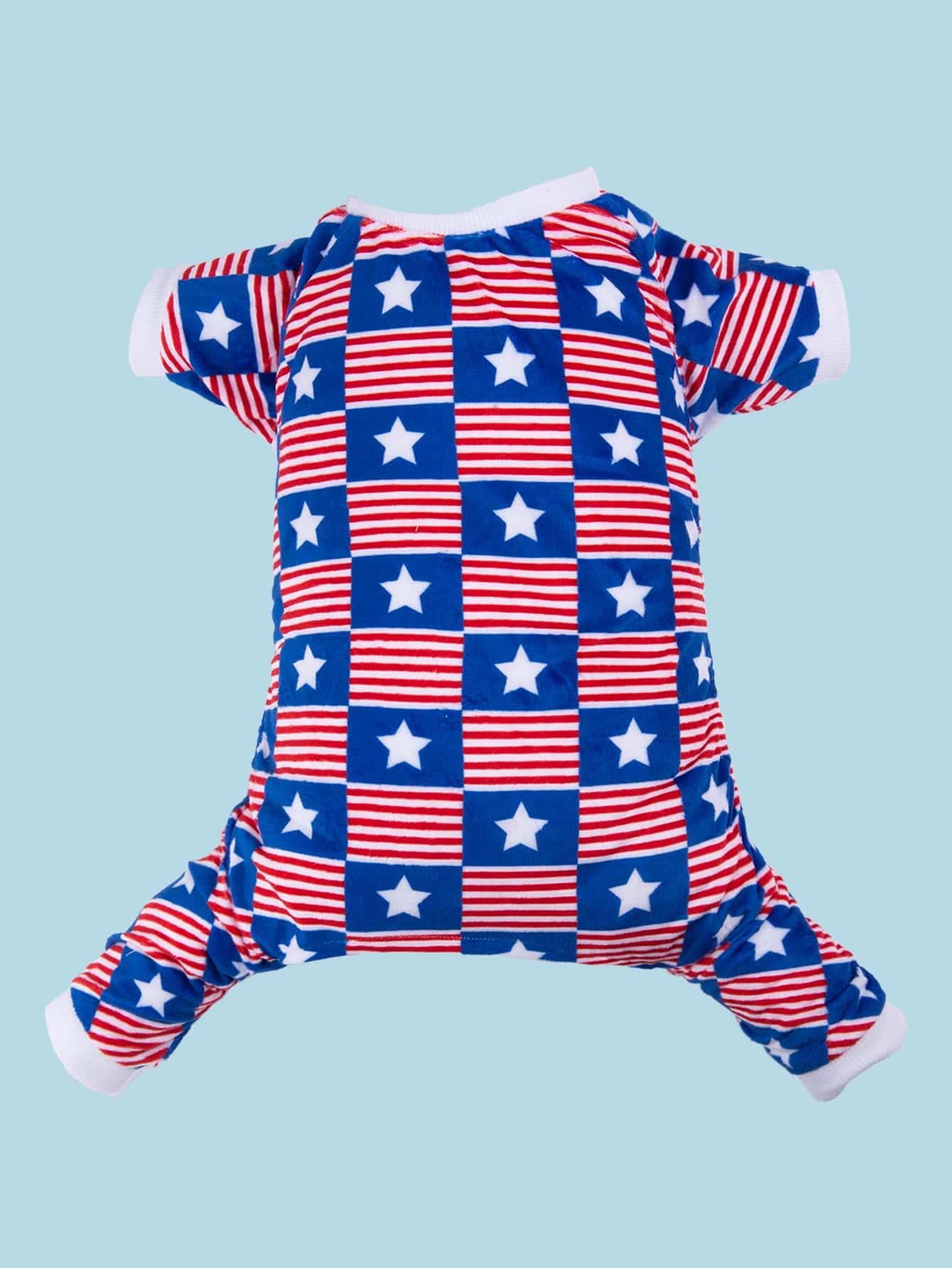 1件装独立日主题印花宠物睡衣，狗狗独特日常装扮，限时特惠 - 彩色 - 查看 1