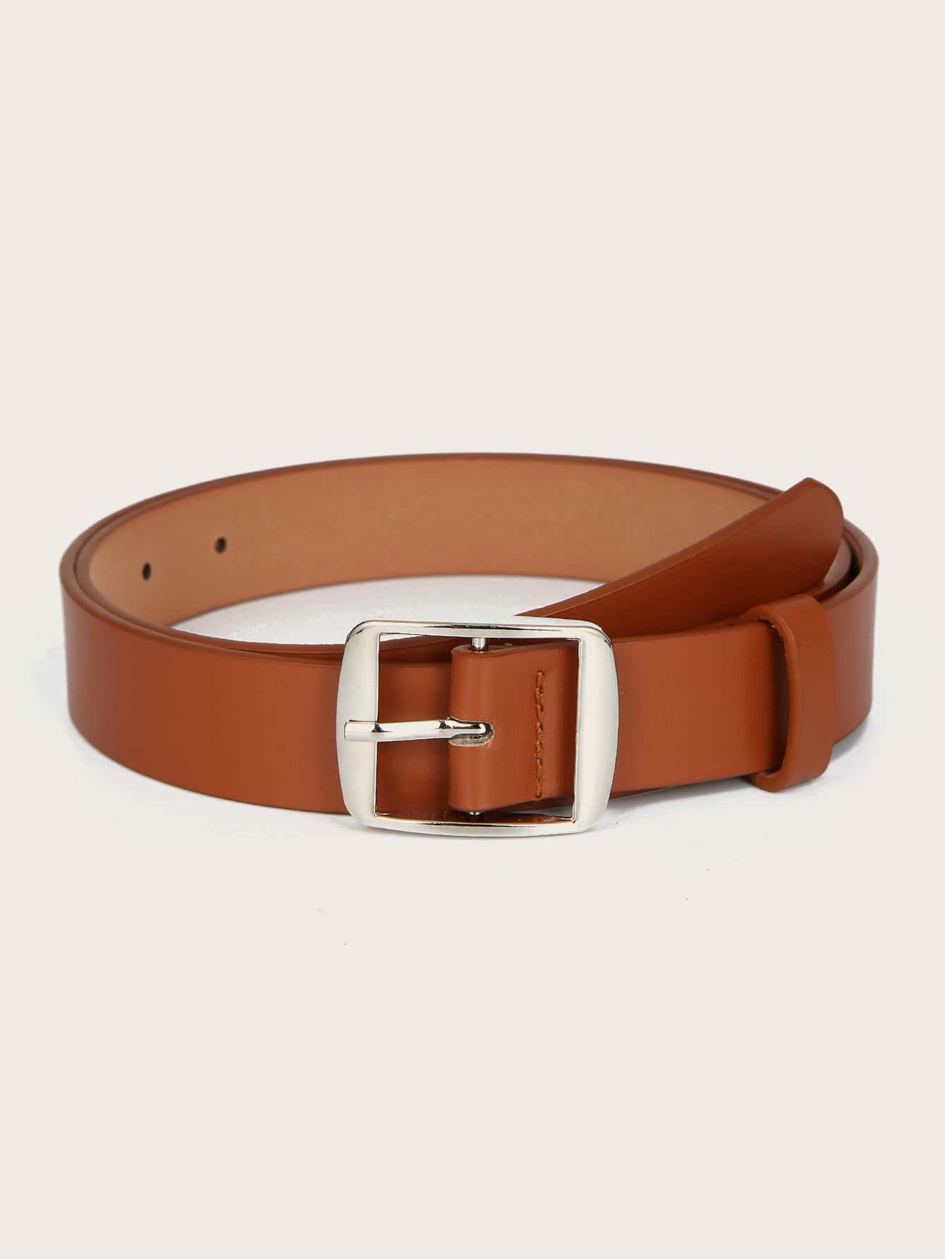 Square Buckle Belt - Camel - View 1