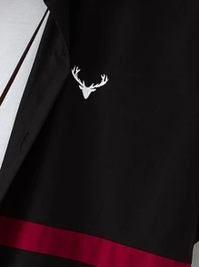 Manfinity Homme Men Elk Embroidery Colourblock Shirt Without Tee - Multicolor - View 3