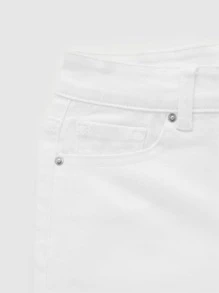 SHEIN Essnce Zip Fly Capri Skinny Jeans - White - View 6