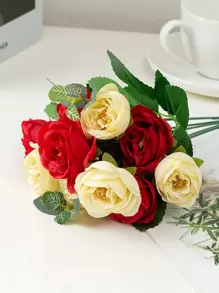 1束人造花束 - 紅色 - 查看 1