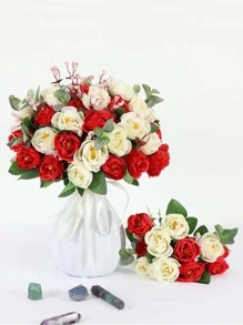 1束人造花束 - 紅色 - 查看 2