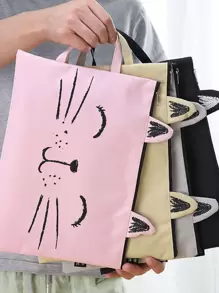 1pc Phim hoạt hình Mèo Thiết kế Túi Hồ sơ Ngẫu nhiên - Nhiều màu - Xem 1