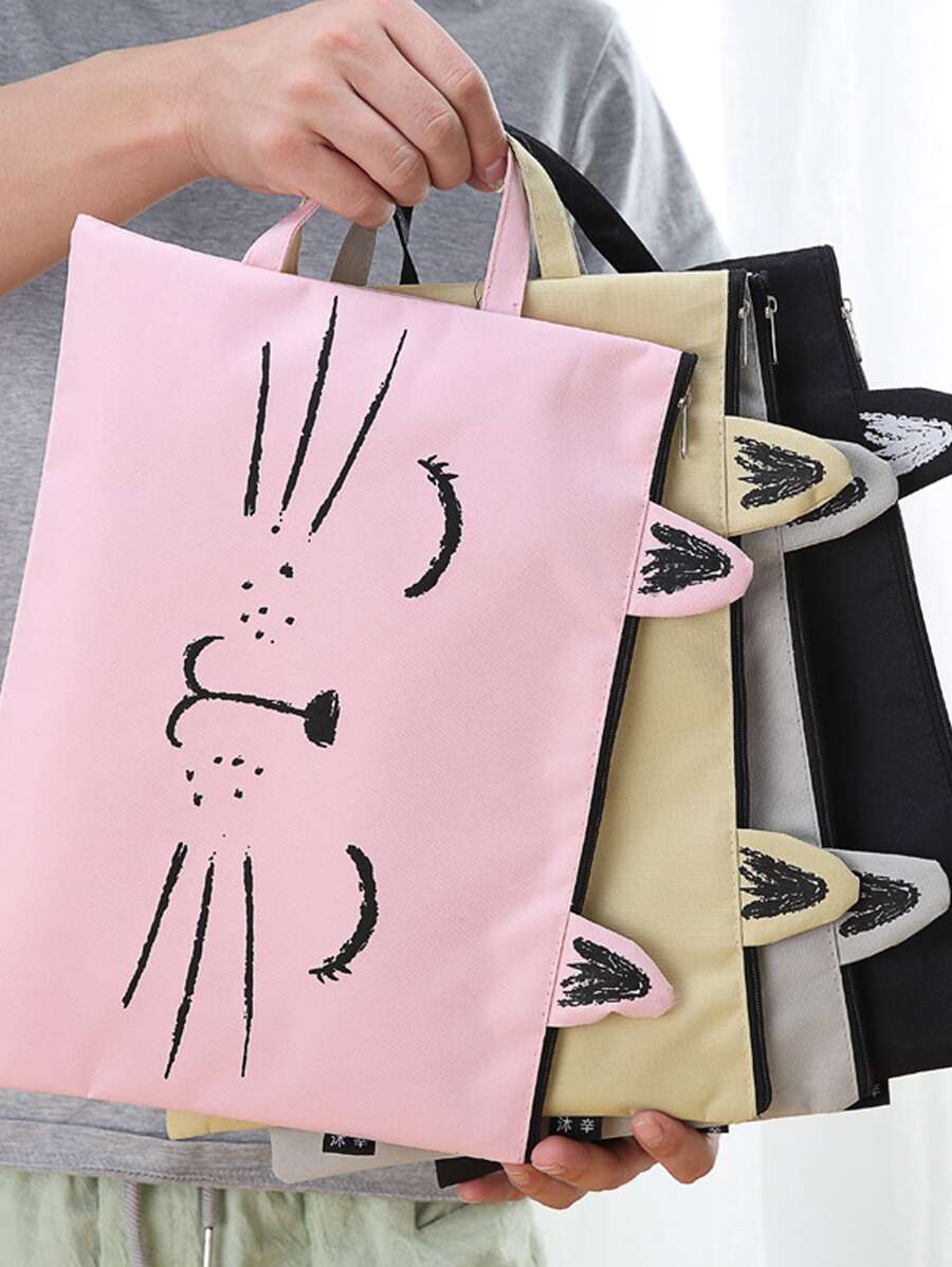 1pc Phim hoạt hình Mèo Thiết kế Túi Hồ sơ Ngẫu nhiên - Nhiều màu - Xem 1
