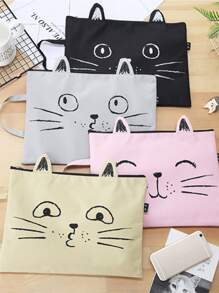 1pc Phim hoạt hình Mèo Thiết kế Túi Hồ sơ Ngẫu nhiên - Nhiều màu - Xem 2