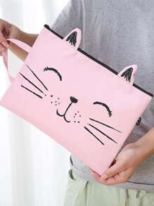 1pc Phim hoạt hình Mèo Thiết kế Túi Hồ sơ Ngẫu nhiên - Nhiều màu - Xem 3