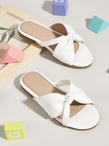 Niñas Zapatillas con diseño de nudo - Blanco - Ver 1