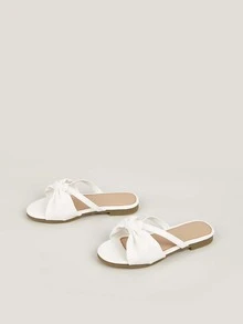 Niñas Zapatillas con diseño de nudo - Blanco - Ver 2