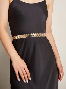 Minimalist Chain Belt - Gold - View 1
