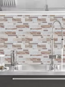 1pc Marble Pattern Waterproof Kitchen Sticker - Multicolor - View 1