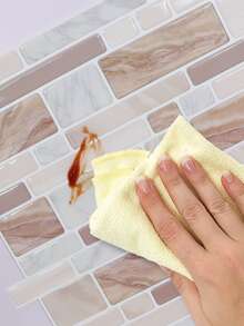 1pc Marble Pattern Waterproof Kitchen Sticker - Multicolor - View 2
