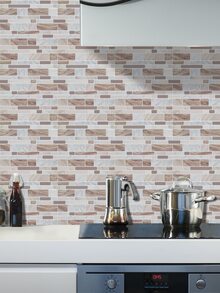 1pc Marble Pattern Waterproof Kitchen Sticker - Multicolor - View 5