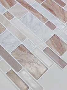 1pc Marble Pattern Waterproof Kitchen Sticker - Multicolor - View 6