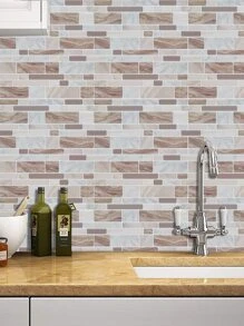 1pc Marble Pattern Waterproof Kitchen Sticker - Multicolor - View 7