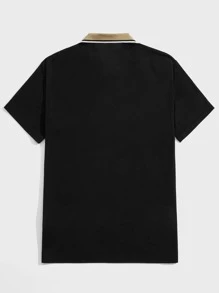 Manfinity VCAY Polo para hombre con cuello de contraste, para el esposo, para salir