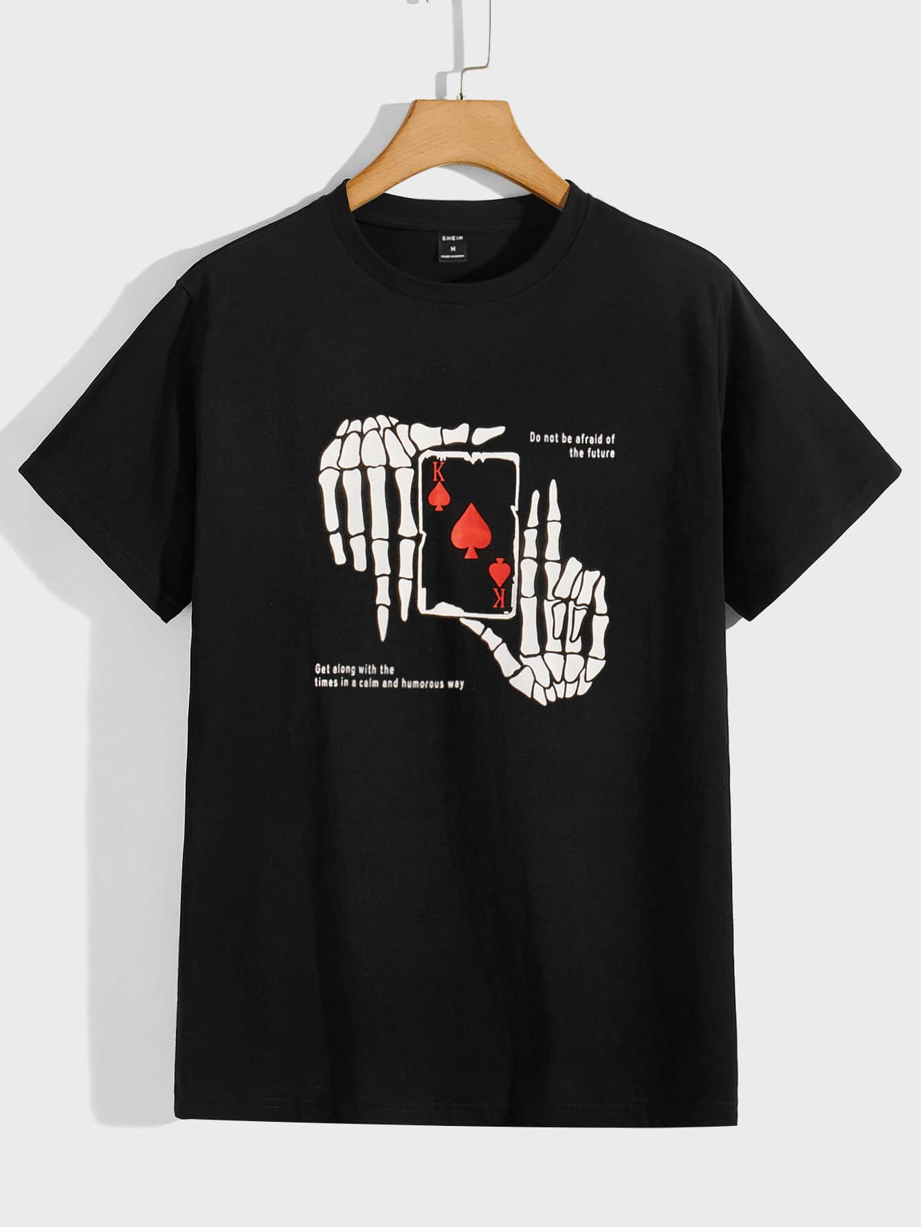 Manfinity VCAY Tops Nam Lễ Các Thánh Slogan Đường phố - màu đen - Xem 1