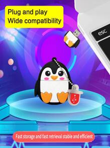 1 pieza Memoria USB con diseño de pingüino - Blanco - Ver 6