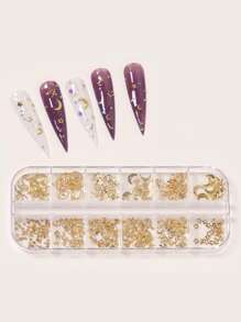8Pcs Mixed Nail Art Decoration Set & 2Pcs Tool Set Diy Nail Charms Nail Gems Nail Supplies Nails - Multicolor - View 3