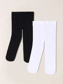 2pairs Baby Mixed Color Tights - Black and White - View 1