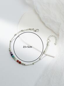 幾何裝飾串珠腳鏈 - 彩色 - 查看 3