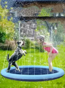 1pc Round Pet Bath Pool For Dog And Cat For Shower - Blue - View 2