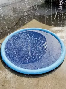 1pc Round Pet Bath Pool For Dog And Cat For Shower - Blue - View 7