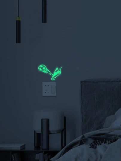 1pc Glow In The Dark Soccer Switch Outlet Wall Sticker, Switch Decal For Home Wall Decor, Stickers, Wall Decal, Vinyl Decal For Home Decorations, Spring Decoration Items Refresh Your Home, Festival Decoration Stickers Gifts Birthday Graduation
