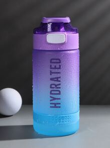 1pc Ombre Letter Graphic Water Bottle - Multicolor - View 1