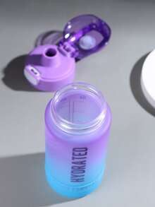 1pc Ombre Letter Graphic Water Bottle - Multicolor - View 5