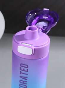 1pc Ombre Letter Graphic Water Bottle - Multicolor - View 7