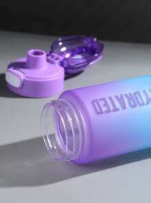 1pc Ombre Letter Graphic Water Bottle - Multicolor - View 4