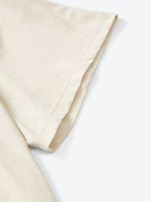 Ellice Cothern Plus Floral & Figure Graphic Drop Shoulder Tee - Apricot - View 5