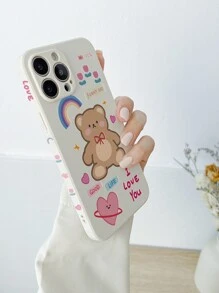 Cartoon Bear Phone Case - Beige - View 1