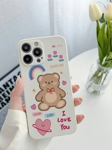 Cartoon Bear Phone Case - Beige - View 2