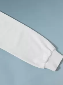 SHEIN Tween Girl Super Crop Pullover & Letter Graphic Cami Dress Set - Black and White - View 4