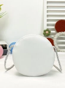 Bolso Cruzado Lindo De Dibujos Animados Con Cierre De Cremallera De Pu De Unicornio De Una Pieza Para Niñas Adecuado Para Uso Diario - Blanco - Ver 3