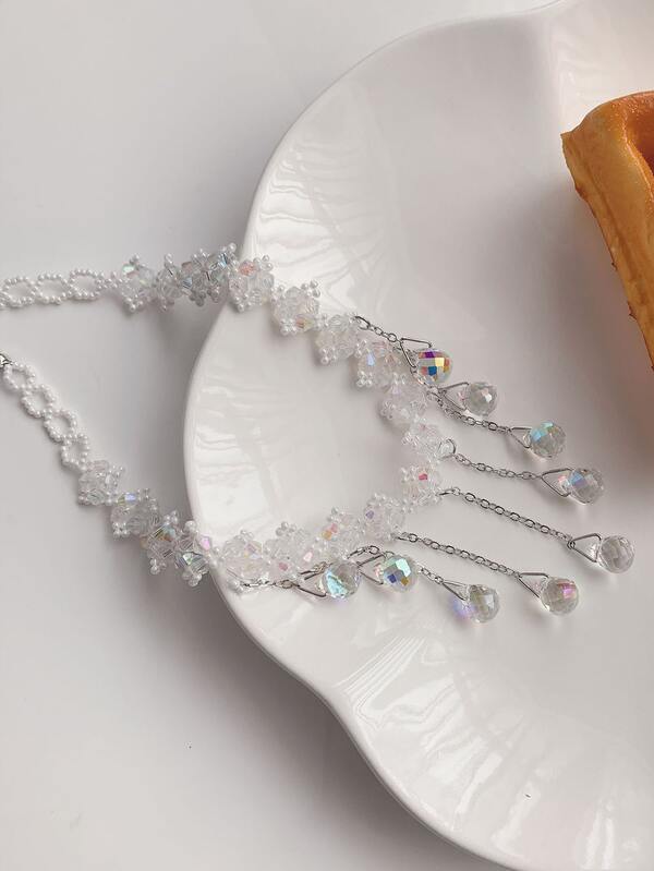 Waterdrop Charm Beaded Choker SHEIN USA