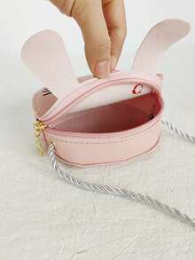 Kids Cartoon Rabbit Design Crossbody Bag - Pink - View 5