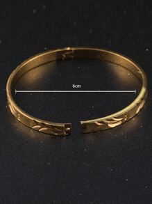 男士紋理質感手鐲黃金不銹鋼時尚受歡迎首飾類禮品派對 - 金黃色 - 查看 3