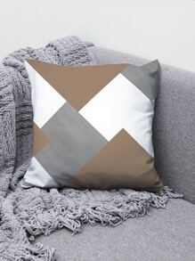 1pc Geometric Pattern Cushion Cover Without Filler