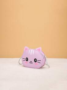 女孩卡通貓設計包 - 紫色 - 查看 1