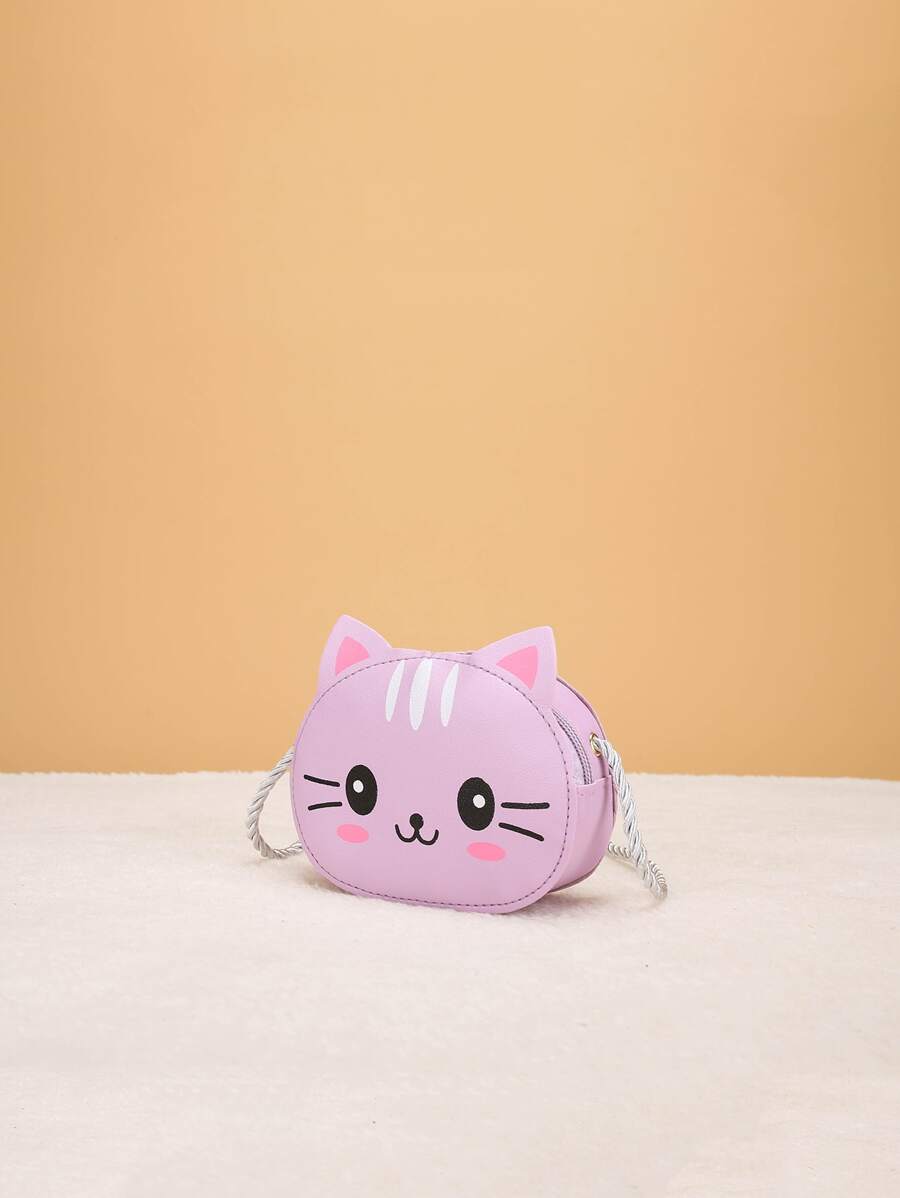 女孩卡通貓設計包 - 紫色 - 查看 1