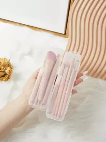 SHEIN 1pc Random Portable Makeup Brush Storage Box,Room,Home,Bedroom,Bathroom,House,Pink Room,Living Room Decor,Travel Stuff,Gift Bag,Gifts For Mom,Dad,Men,Friends,Teacher,Birthday,Wedding,Desk,Shelves,Accessories,Gift Boxes,Funny Gift,Storage,Makeup Brush Holder Bag,Room Decor, Bags,Makeup Bag,Vanity,Travel,Make Up Bag,Travel Essentials,Organizer,Storage,Travel Essential,Makeup Organizer,Makeup Bags,Make Up Organizer,Organiser,Toiletry Bag,Desk Organiser,Cosmetic Bag,Makeup Pouch,Make Up Organize,Vanity Accessories,Make Up Pouch,Make Up Bags,Jewellery Box,Pouch,Makeup Brush Holder,Brush Holder,Perfume Organiser,Pouch Bag