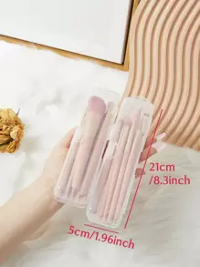 SHEIN 1pc Random Portable Makeup Brush Storage Box,Room,Home,Bedroom,Bathroom,House,Pink Room,Living Room Decor,Travel Stuff,Gift Bag,Gifts For Mom,Dad,Men,Friends,Teacher,Birthday,Wedding,Desk,Shelves,Accessories,Gift Boxes,Funny Gift,Storage,Makeup Brush Holder Bag,Room Decor, Bags,Makeup Bag,Vanity,Travel,Make Up Bag,Travel Essentials,Organizer,Storage,Travel Essential,Makeup Organizer,Makeup Bags,Make Up Organizer,Organiser,Toiletry Bag,Desk Organiser,Cosmetic Bag,Makeup Pouch,Make Up Organize,Vanity Accessories,Make Up Pouch,Make Up Bags,Jewellery Box,Pouch,Makeup Brush Holder,Brush Holder,Perfume Organiser,Pouch Bag