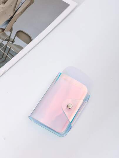 Clapa holografică cu buton rapid Carte de identitate portabilă ușoară Lucrători cu guler alb pentru femei Pentru vacanță Pentru aniversare Pentru cadou Accesorii Suport card cadou Portofel Suport card de vizită Suport card de credit Femei Suport card foto pentru femei Portofel mini portofel