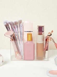 SHEIN BASIC LIVING Exclusive Makeup Brush Organizer-Rose Gold Rim - Clear - View 5
