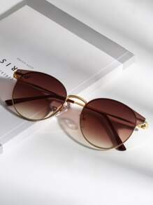 Tinted Lens Casual Fashion Glasses Women's Sunglasses-The Perfect Travel Accessory For Women Vintage Sunglasses Beach Sun Glasses Beach Accessories For Women Sun Glasses Sunglasses Shades Fashionable Shade Elegant Outfit Family Outings Travel Vacation Holiday For Summer Beach Vacation,Outdoor,Travel - Gold - View 3