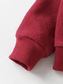 SHEIN Niñitas con doble bolsillo Cazadora & de cuello alto tejido de canalé Vestido - Multicolor - Ver 5