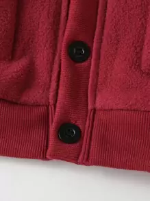 SHEIN Niñitas con doble bolsillo Cazadora & de cuello alto tejido de canalé Vestido - Multicolor - Ver 6