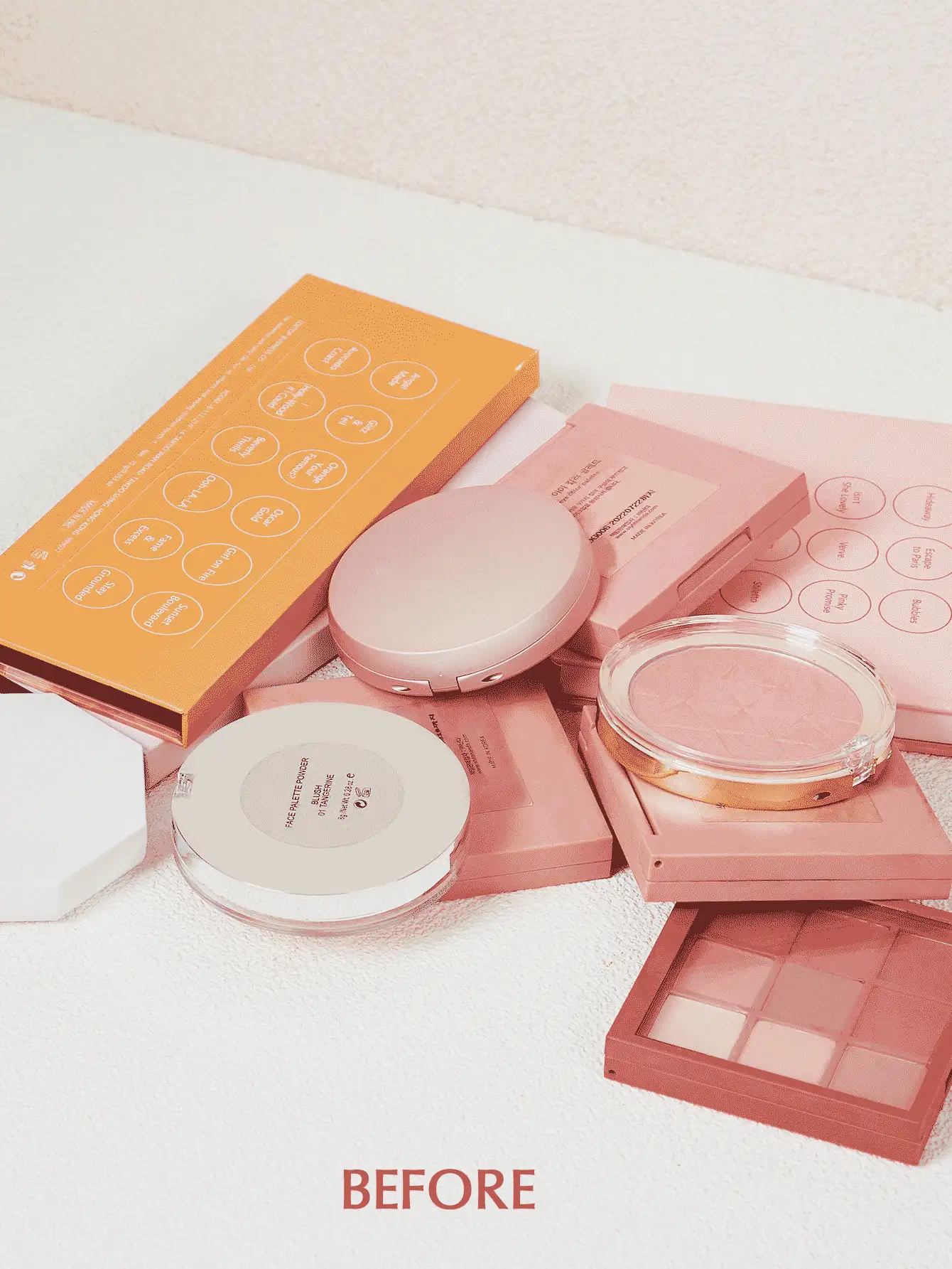 SHEIN BASIC LIVING Exclusive BPA-Free Plastic Divided Makeup Palette Organizer—Clear Peach Blush - Pink - View 3